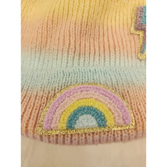 NWT Rainbow Sugar Girl's Multi Color Patch Detail Warm Winter Hat - Picture 3 of 6